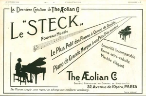 Publicité ancienne piano le Steck 1928 issue de magazine - Picture 1 of 1