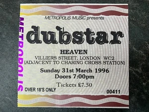 Dubstar gebrauchtes Konzertticket Stub, Heaven London, März 1996 - Bild 1 von 1