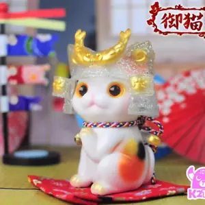 K2Toy x Blackseed Ohonneko Samurai Cat 5" Sofubi Figure Koi Edition RARE - Picture 1 of 5