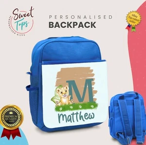 PERSONALISIERTER RUCKSACK KINDER BELIEBIGER NAME ZURÜCK ZUR SCHULE JUNGEN GESCHENK - Bild 1 von 3