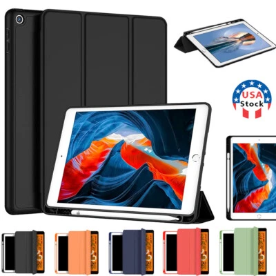 Slim Stand Case For iPad 5th 6th 7th 8th 9th Generation Shockproof W/Pen Holder - Image 1 of 4