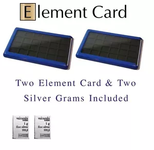2 Element Cards & 2g Valcambi Silver Combibars Bullion Fractional Cases - Picture 1 of 13
