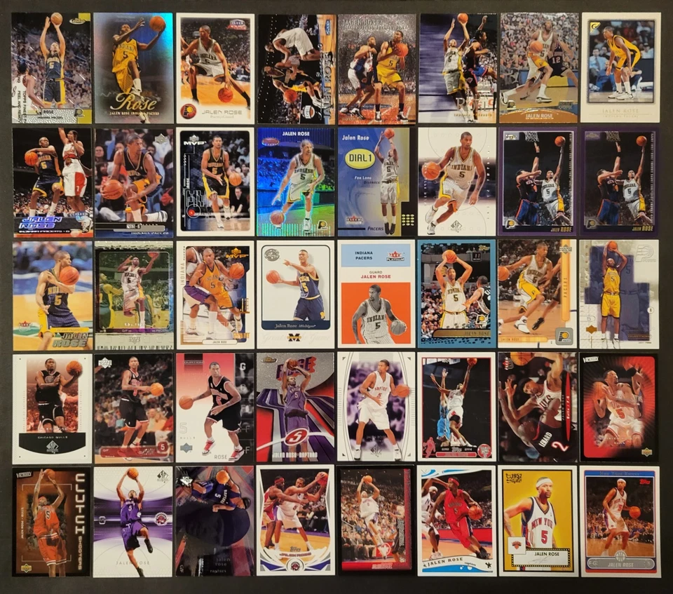Lote de 80 tarjetas de baloncesto diferentes de JALEN ROSE 1994-2007 BSK2889 Foto 1 de 1