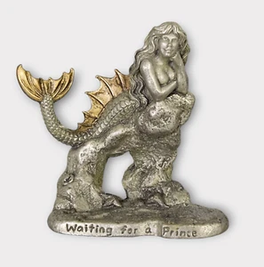 Rawcliffe Pewter Collectable 2001 'Waiting For My Prince' Mermaid Figurine 2.5” - Imagen 1 de 10