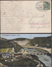 Bahnpost Hirschberg-Löwenberg 1912 auf Ansichtskarte Talsperre Mauer Schlesien