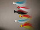 6 Authentic Bucktail Jigs:Round head,Hand tied;1/4 oz Lures Fishing Walleye