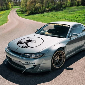 JDM Great Wave Kanagawa Low Japan Made Racing Stance Hood Vinyl Sticker Decal - Foto 1 di 2