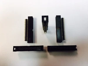 5pcs NEW BLACK SAMTEC 34PIN Gold Over Nickel 2 ROW Elevated Shrouded Header - Picture 1 of 10