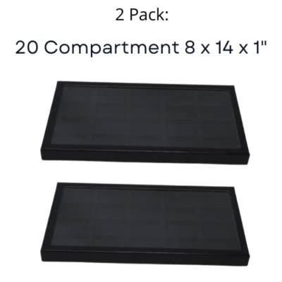 2 Pack of BLK 20 Compartment Case for Zippo Lighter Jewelry Collectibles & More  - Image 1 of 4