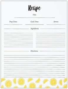 Papel de recetas premium Outshine para encuadernadores de recetas 8,5x11 50 hojas páginas de recarga - Imagen 1 de 45