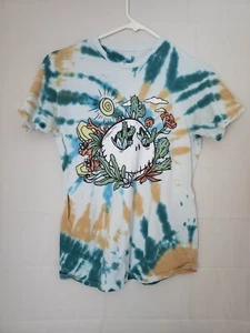 Disney Girls T Shirt Size L Yellow Green Tye Dye Wrap Nightmare Before Christmas - Picture 1 of 5