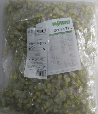 2500 WAGO 773-102 JUNCTION BOX PUSH WIRE CONNECTORS 12-16 AWG 2-POLE/ 2C - Image 1 of 3