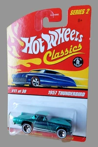 2006 Hot Wheels 1957 THUNDERBIRD Spectraflame AQUA Classics Series 2 #11/30 MOC - Picture 1 of 14