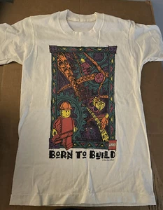 Vintage 1993 Lego Builders Club Born To Build T Shirt Single Stitch Looks Small - Picture 1 of 3