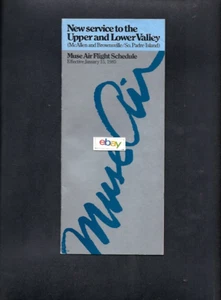 MUSE AIR DC-9-81 SYSTEM TIMETABLE 1/15/1985 HOURLY SERVICE DALLAS/HOUSTON - Picture 1 of 2