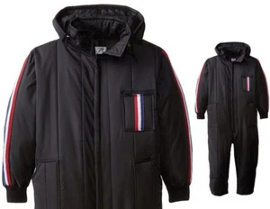 Black Snow Suit Ski Rescue Winter Coveralls High Visibility Insulated Waterproof - Picture 1 of 8