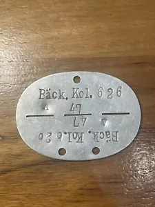 WW2 German Aluminium Dog Tag from a D-Day POW - Picture 1 of 1