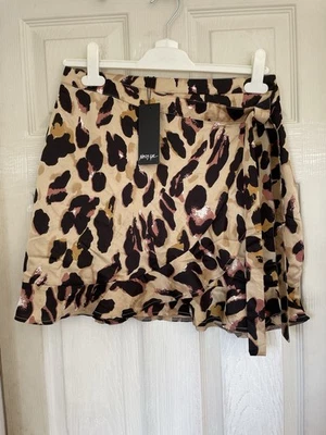 BNWT leopard print nastygal wrap skirt size 10 - Image 1 of 4