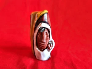 Cerámica nativa americana inuit KEENA Mohawk de colección firmada rara 2" madre e hijo - Imagen 1 de 7
