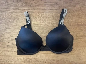Victoria's Secret Black VS Bling Strap 32G Very Sexy Push Up Add 1 Cup Bra - Picture 1 of 2