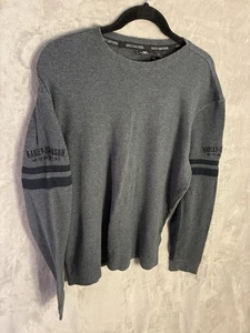 Harley-Davidson Hemd Herren xl Grau Langarm Thermo Logo Motorrad - Bild 1 von 13