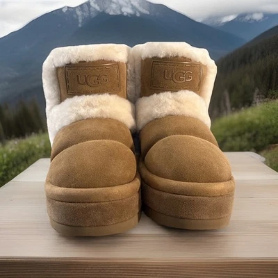 UGG CLASSIC CHILLAPEAK 1144046 CHESTNUT SIZE 8 WOMAN’S BOOTS (AUTHENTIC) (NEW) - Image 1 of 4