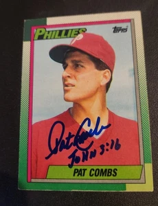 Autógrafo firmado por Pat Combs 1990 Topps Philadelphia Phillies - Imagen 1 de 1