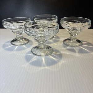 Crisa Dessert Sherbet Pudding Gläser mit Fuß 4 Stück Set Vintage - Bild 1 von 5