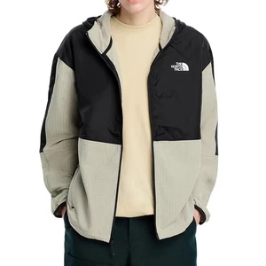 The North Face Men's Tekware Grid Hybrid Hooded Logo Jacket Colorblock Clay Grey - Picture 1 of 6