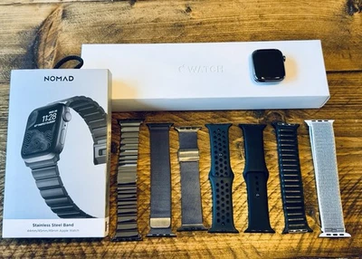 Apple Watch Series 8 Stainless Steel 45mm Graphite With NOMAD Strap And More!!!! - Image 1 of 4
