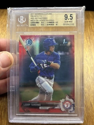 2017 Bowman Chrome Leody Taveras Red 5/5  - Image 1 of 2