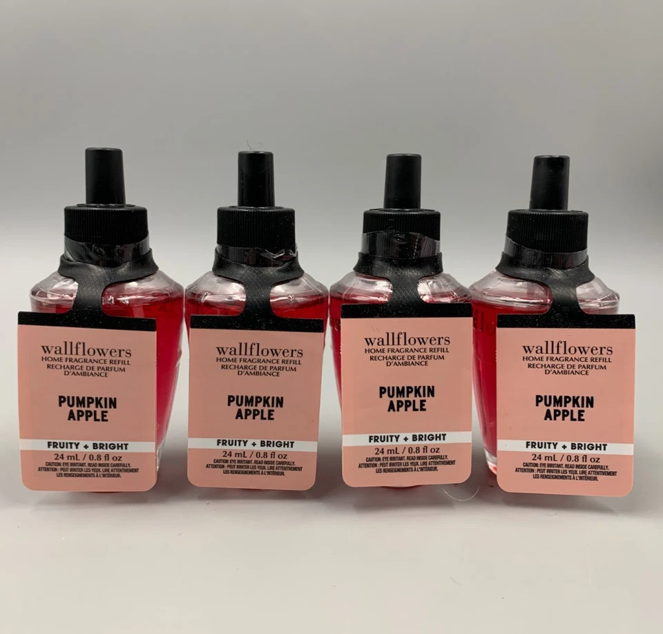 Bath & Body Works Pumpkin Apple Wallflowers Fragrance Bulbs S/4 #3006J - Image 1 of 1