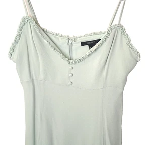 Forever 21 Maxi Bodycon con spalline prendisole donna S verde pistacchio Y2K volant - Foto 1 di 17