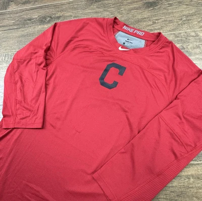 Nike Pro Cleveland Guardians Raglan Shirt Mens Large Red MLB Team Issue TUBBS - Image 1 of 4