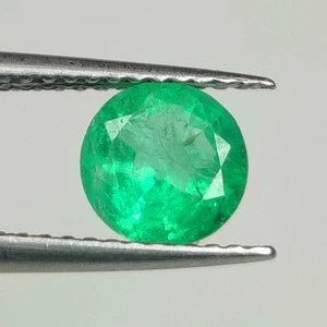 0,98 quilates - Esmeralda natural corte redondo buen brillo gema verde zambia - 9751 - Imagen 1 de 3