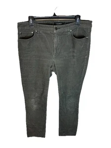 LRL Lauren Jeans Co Ralph Lauren Corduroy Pants Women Size 12 Straight Gray - Picture 1 of 7