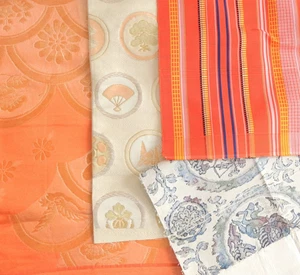 Lot 1 / Japanese Vintage Obi Fabric & Brocade Silk Remnant Craft Upcycling - Picture 1 of 4