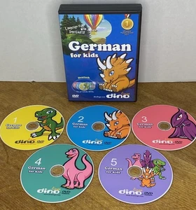 Dino Lingo German for Kids DVD Set - 5 Disc Language Learning w/ Dinosaurs - Picture 1 of 17
