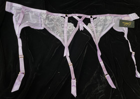 Dita Von Teese L Madam X lilac suspender belt for stockings NEW garter violet