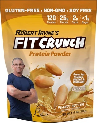Proteína de suero FITCRUNCH Tri-Blend, apta para cetogénicos, baja en calorías, mantequilla de maní  Foto 1 de 4