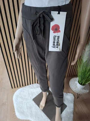 ❤️ Wendy Trendy Jogpants Pantaloni Marrone - Pantaloni della Felpa Baggy Italiana S - XL - Immagine 1 di 4