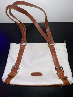 Bolso de Mano Vintage VALENTINA Cuero Tostado Blanco Foto 1 de 4