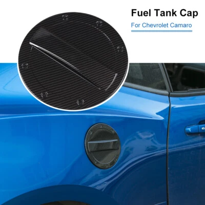 Gas Cap Cover Fuel Filler Door Trim for 2017+ Chevrolet Camaro Carbon Fiber A - Imagem 1 de 4