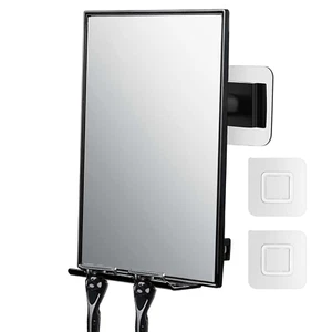 Espejo de ducha para afeitar sin niebla con soportes de afeitadora Espejo ajustable rotación 360° - Imagen 1 de 11