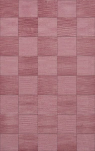 Pink Transitional Hand Hooked Checkered Squares Grid Area Rug Checked DV15 - Picture 1 of 12
