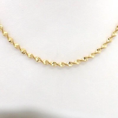 Nuevo collar de cadena colgante de eslabones de espiga retorcidos de oro de 14k Italia Milor 22 pulgadas Foto 1 de 4