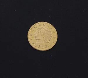 1856 Dated California Gold Token Indian Wreath - Picture 1 of 2