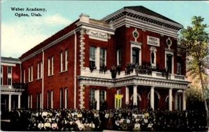 Ogden, UT Utah  WEBER ACADEMY Student Body Outside 1911 Education Postcard - Picture 1 of 2