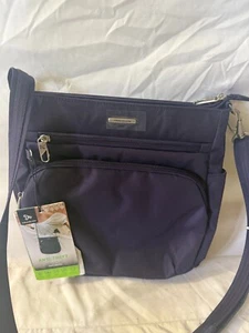 $150 New Travelon Anti-Theft Classic North/South Crossbody Bag Purple - Picture 1 of 7