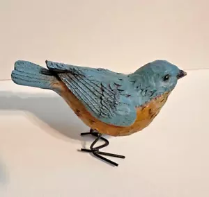 Östlicher Bluebird weiblicher handgeschnitzter und bemalter Holzvogel Vintage 60er Jahre 4,5 Zoll - Bild 1 von 18